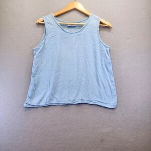 Maya Jones Imports Blue Cotton Tank Top Small Handcrafted Guatemala Sleeveless